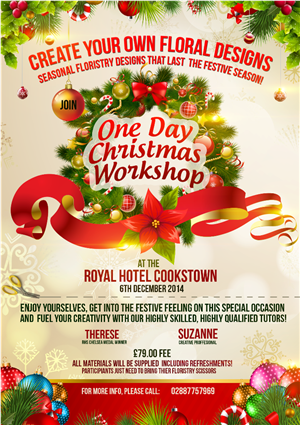 Flyer DesignFESTIVE, FLORISTRY WORKSHOP | Flyer Design by Artcher