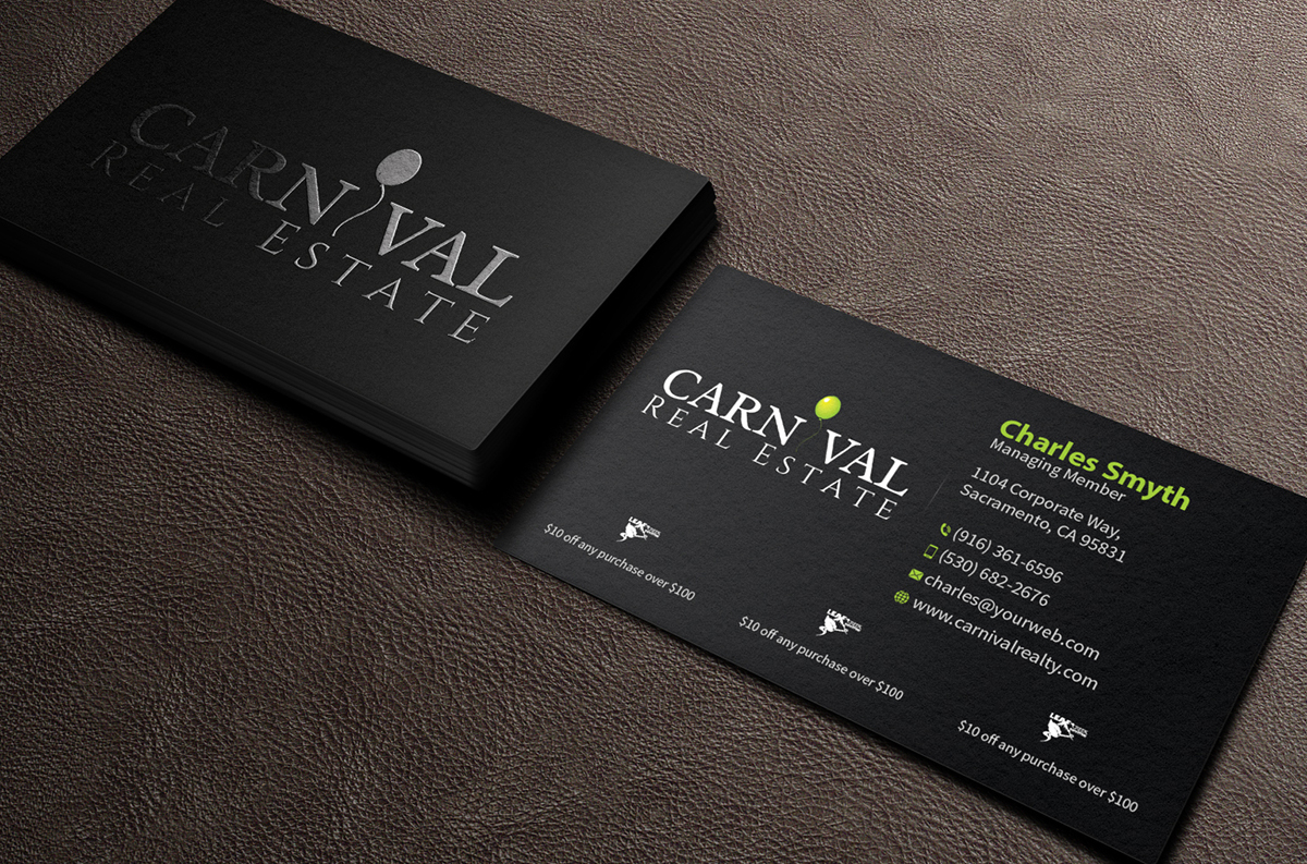 Business Card Design by MediaProductionArt for Carnival Real Estate | Design: #4799051