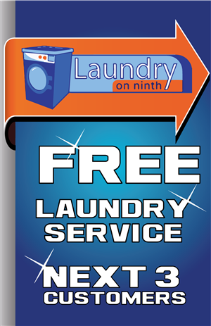 Sidewalk Sign For Laundry Service | Diseño de Señalética por TedAtkinson