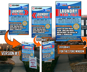 Sidewalk Sign For Laundry Service | Diseño de Señalética por MDesigns ™