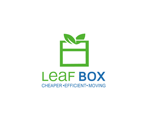 Leaf Box (main text) cheaper.efficient.moving (smaller text) | Logo Design by Veronika K.