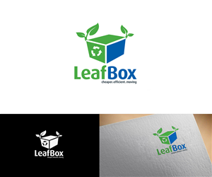 Leaf Box (main text) cheaper.efficient.moving (smaller text) | Logo Design by ArtCrowd™