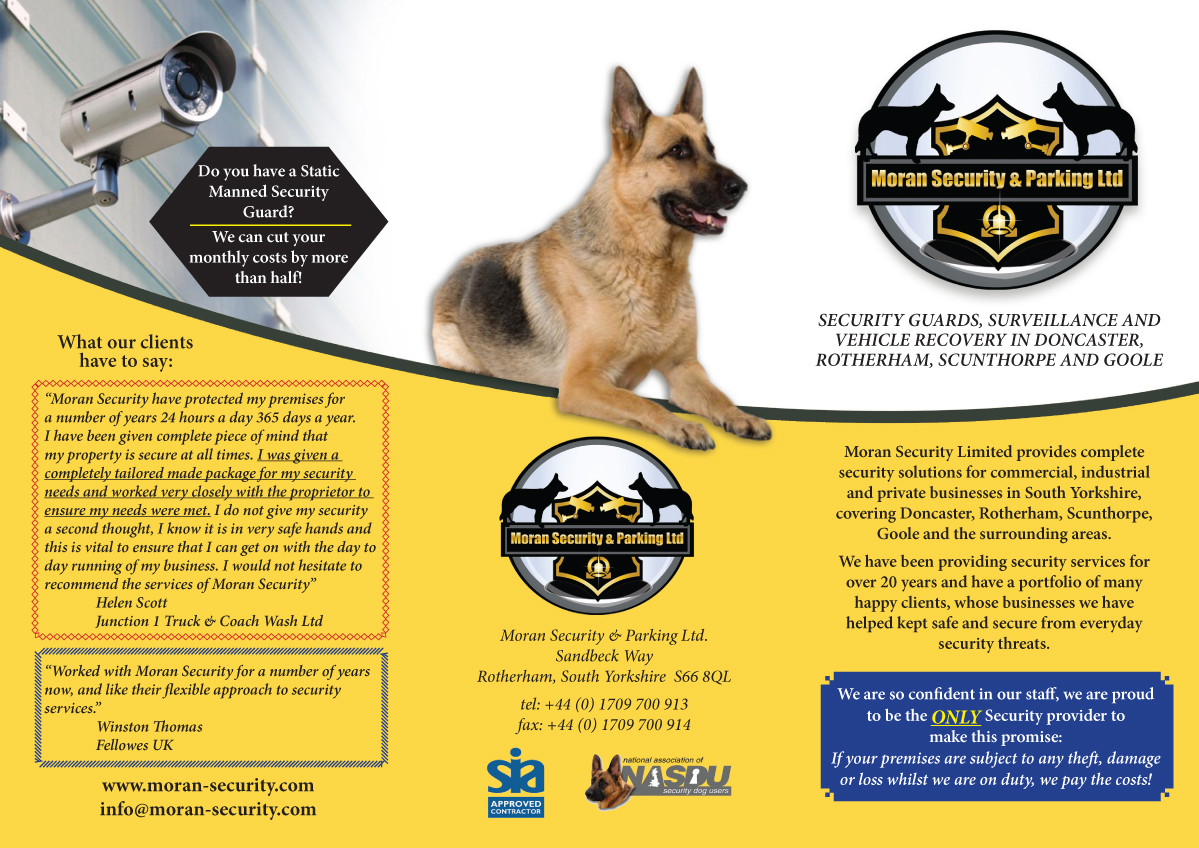 Broschüren-Design von Anderson Graphic Design für Moran Security Ltd | Design #231088