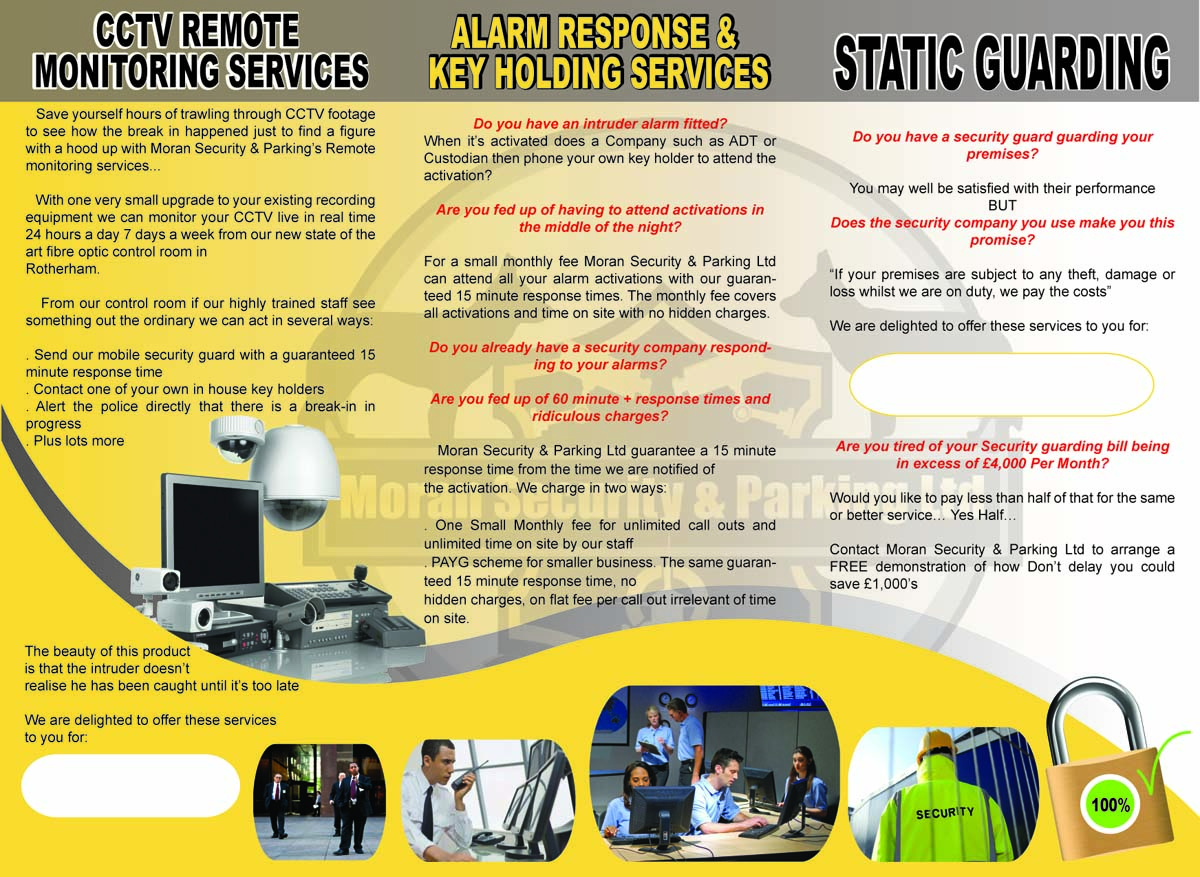 Brochure Design by ZT Graphic Designers for Moran Security Ltd | Design #231496