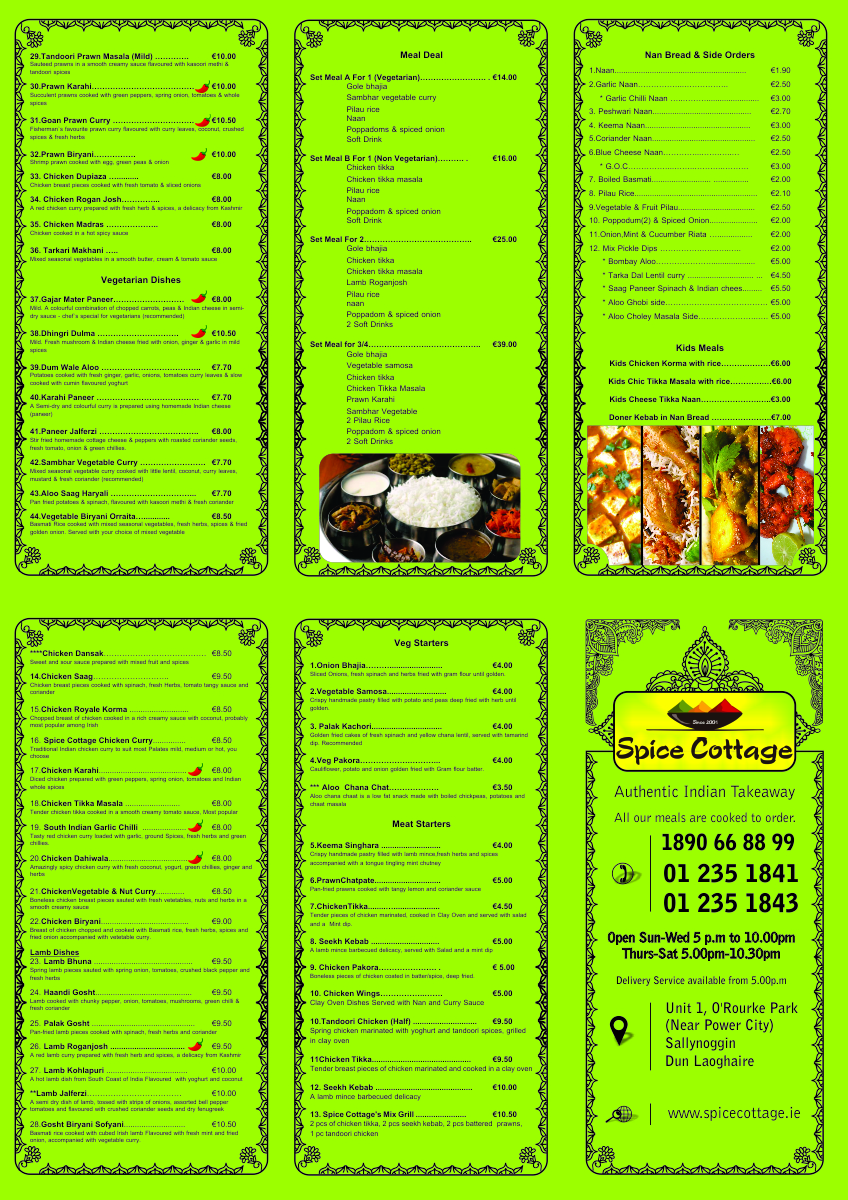 Menu Design by Bins for SPICE COTTAGE | Design #4870389