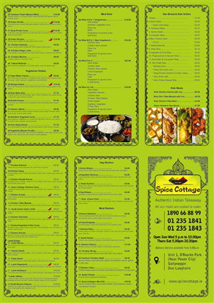 Menu Design by Bins for SPICE COTTAGE | Design: #4870389