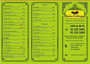 Menu Design by Bins for SPICE COTTAGE | Design: #4870412