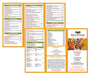 Menu Design by Belle W for SPICE COTTAGE | Design #4792808