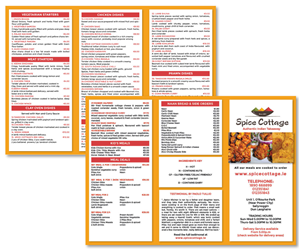 Menu Design by Belle W for SPICE COTTAGE | Design: #4792951
