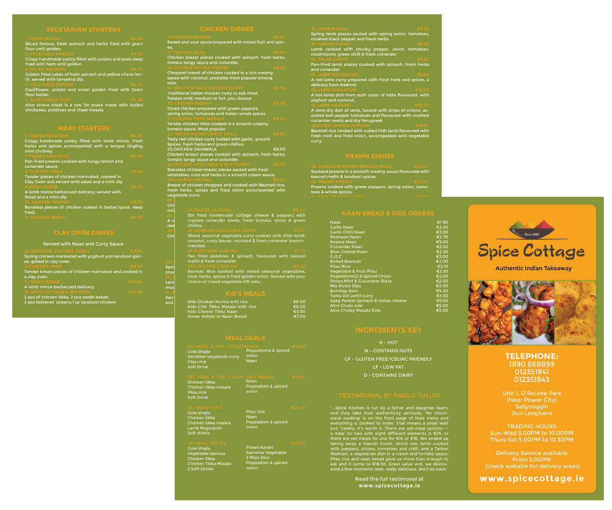 Design de Menu par Belle W pour SPICE COTTAGE | Design #4793119