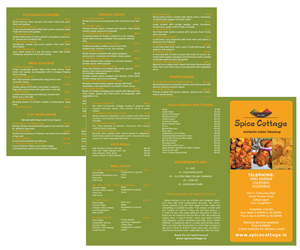 Menu Design by Belle W for SPICE COTTAGE | Design: #4793119