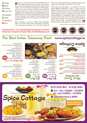 Menu Design by Ekanite for SPICE COTTAGE | Design: #4975764