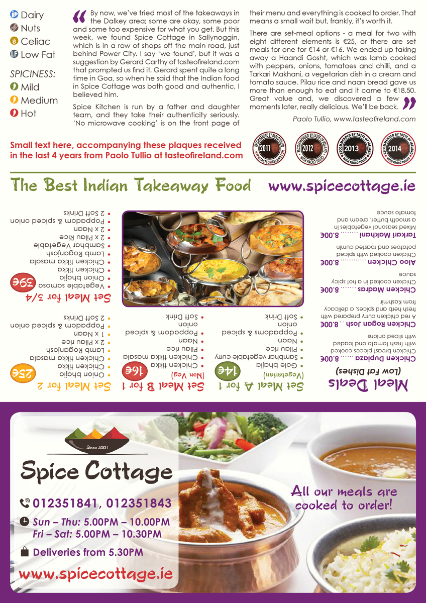 Design de Menu par Ekanite pour SPICE COTTAGE | Design #4989034