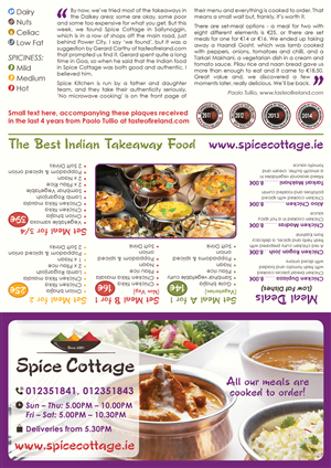 Menu Design by Ekanite for SPICE COTTAGE | Design: #4989034