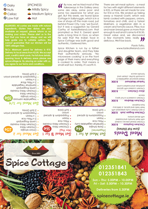 Menu Design by Ekanite for SPICE COTTAGE | Design: #5023554