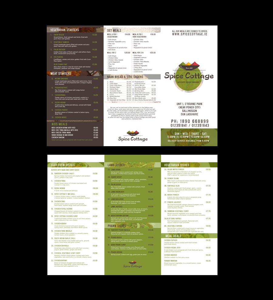 Menu Design by HanBates for SPICE COTTAGE | Design #4808070