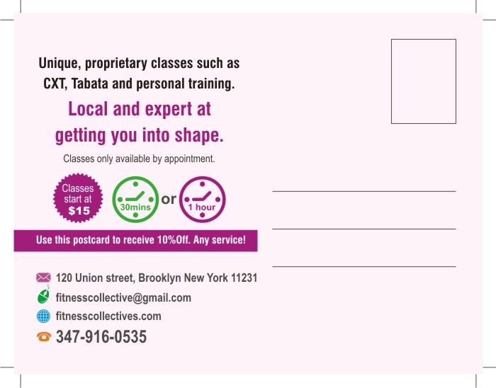 Postcard Design by Savitra for Fitness Collective | Design #4855649