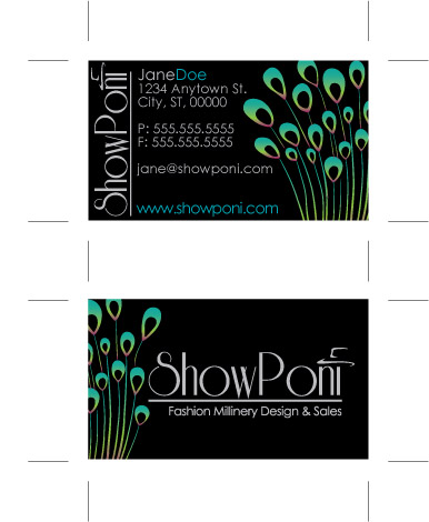 Business Card Design by NiteOwl Designs for Show Poni | Design #6381