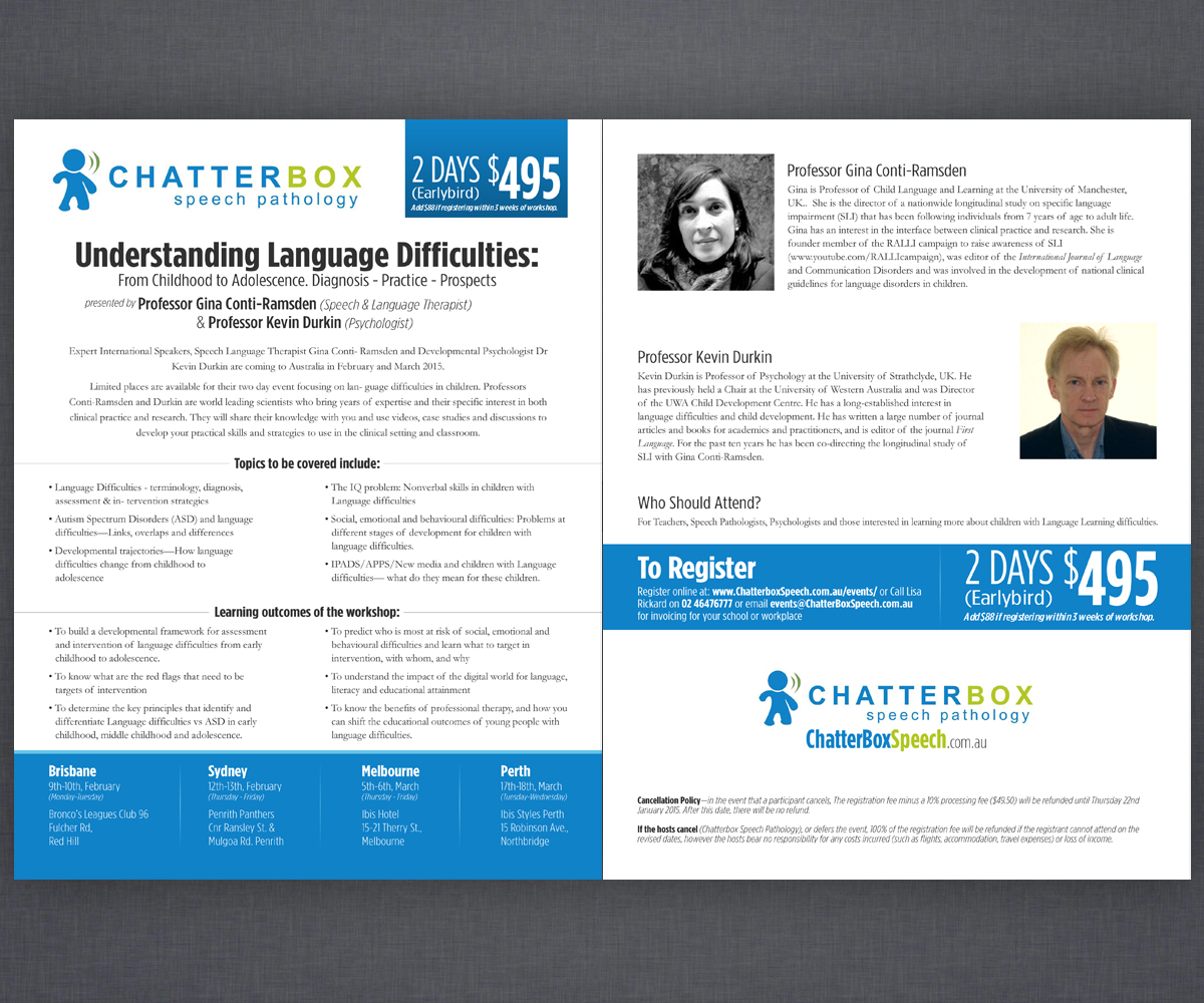 Flyer Design by Brian Ellis for Chatterbox Speech Pathology | Design #4828916
