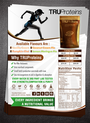 Flyer-Design von ESolz Technologies für truproteins llc | Design #4846018