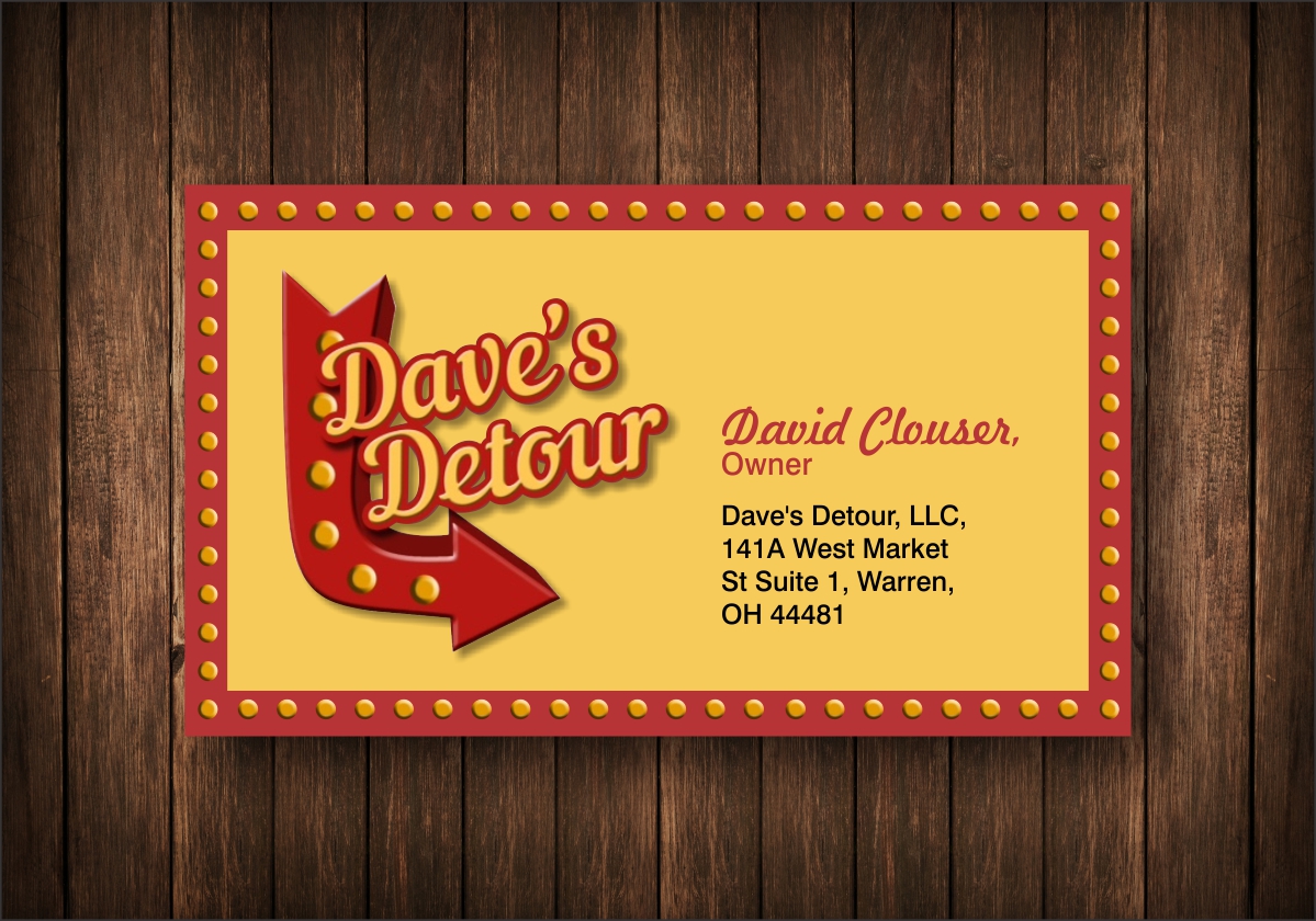 Business Card Design by cb1318 for Dave''''s Detour, LLC | Design #4831131