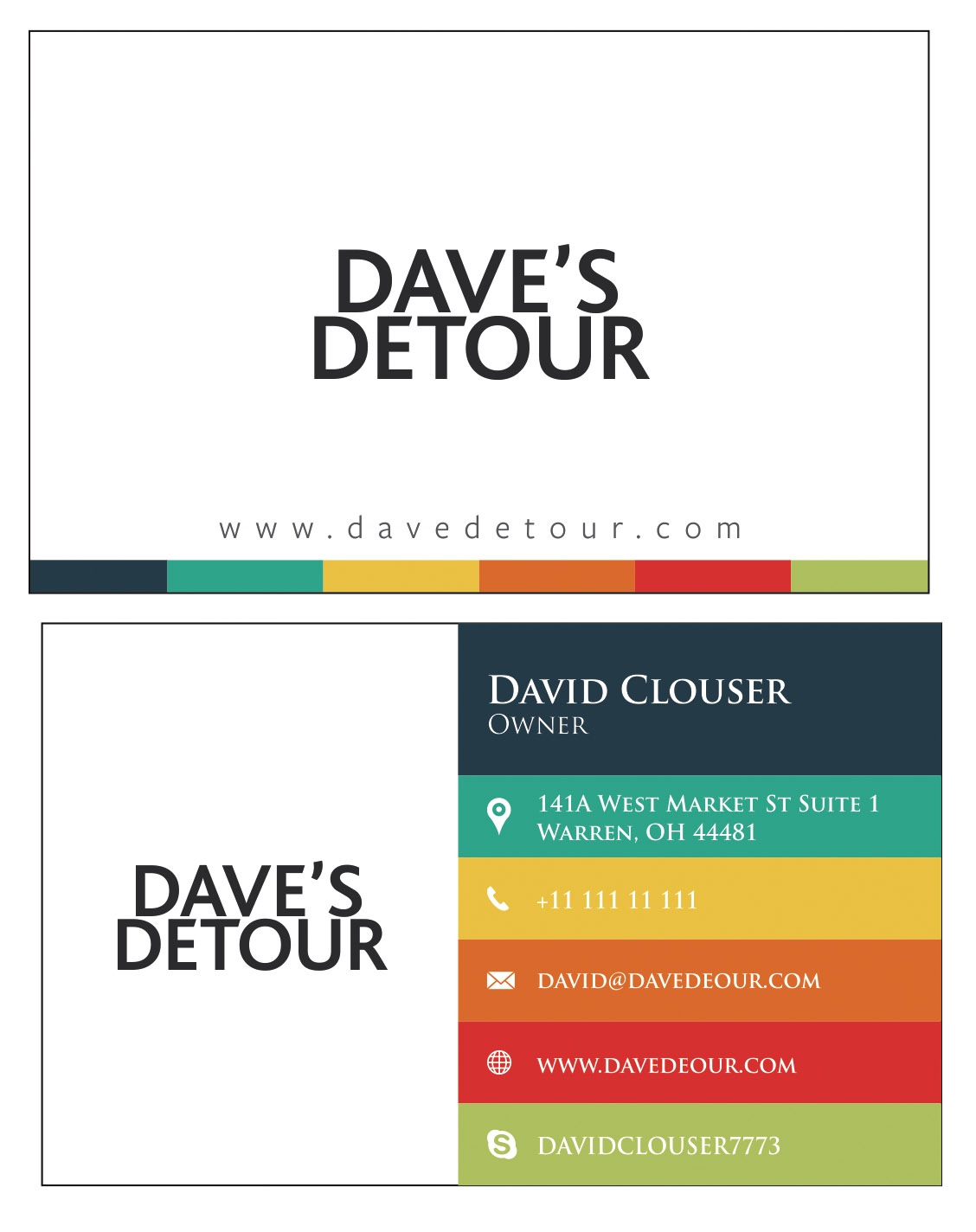 Business Card Design by SHT992 for Dave''''s Detour, LLC | Design #4802829