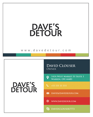 Business Card Design by SHT992 for Dave''''s Detour, LLC | Design #4802829