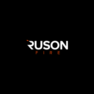 RUSON (main text) Fire (sub text) | Logo Design by OD