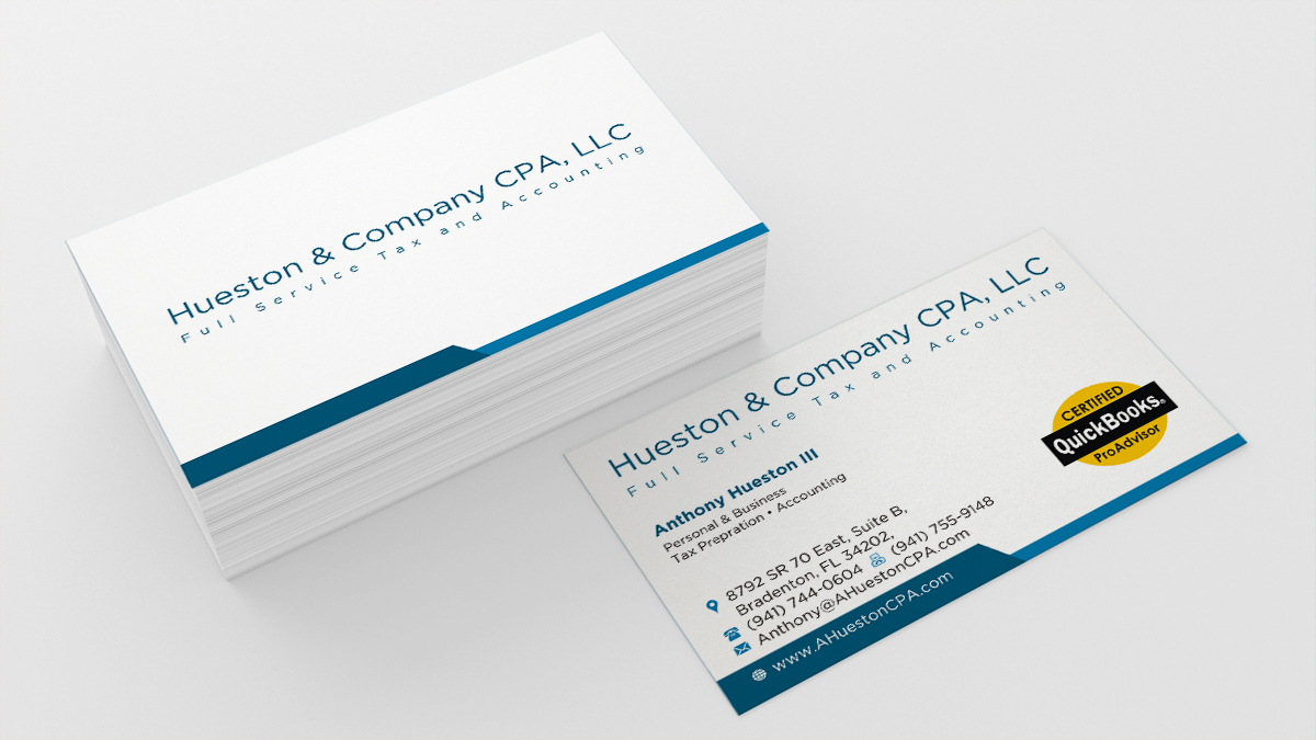 Business Card Design by INDIAN_Ashok for Hueston & Company CPA, LLC | Design #4805416