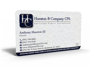 Business Card Design by Hardcore Design for Hueston & Company CPA, LLC | Design #4828887