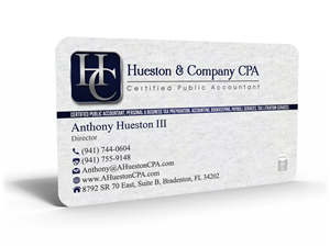 Business Card Design by Hardcore Design for Hueston & Company CPA, LLC | Design: #4828892