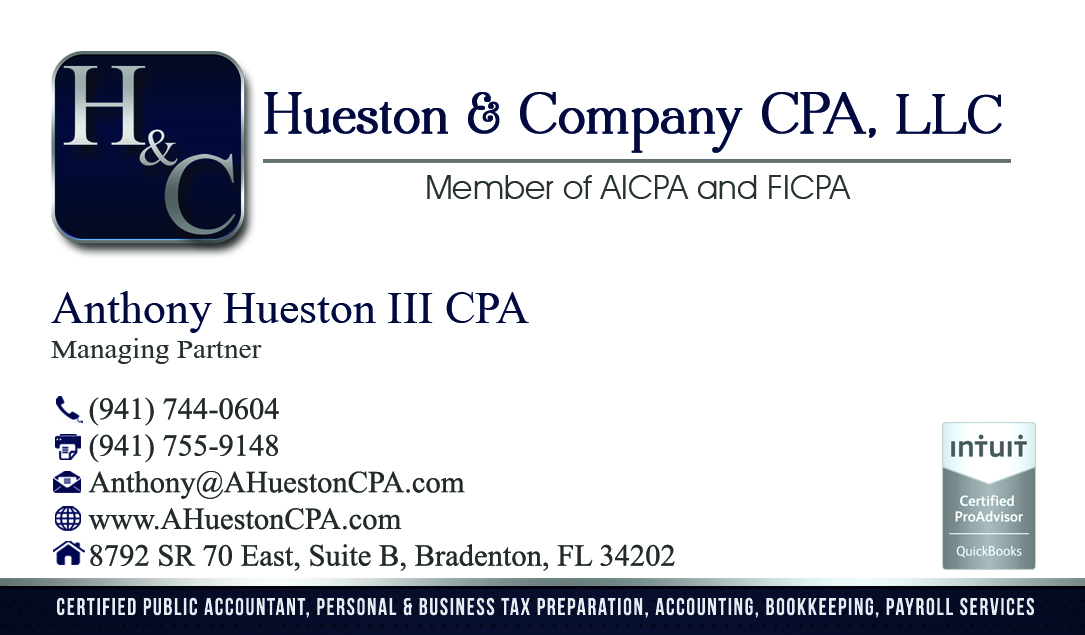 Business Card Design by Hardcore Design for Hueston & Company CPA, LLC | Design #4961548