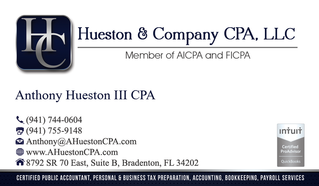 Business Card Design by Hardcore Design for Hueston & Company CPA, LLC | Design #4963384