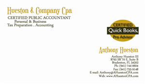 Business Card Design by Aijaz Hayat for Hueston & Company CPA, LLC | Design #4828719