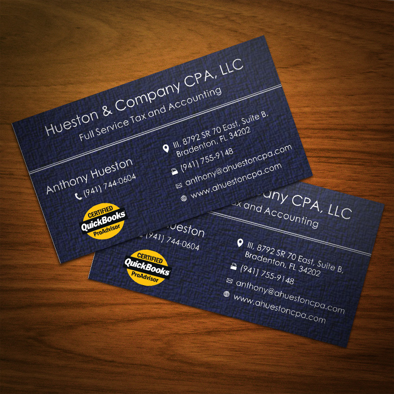 Business Card Design by Abikasirajan for Hueston & Company CPA, LLC | Design #4811051