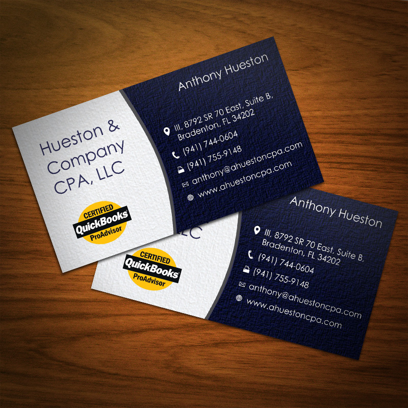 Business Card Design by Abikasirajan for Hueston & Company CPA, LLC | Design #4811074
