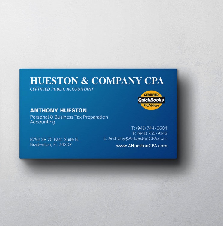 Business Card Design by WT06 for Hueston & Company CPA, LLC | Design #4820528