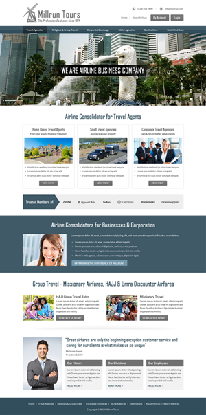Web Page Design for Major Airline Consolidator | Web Design by Sbss
