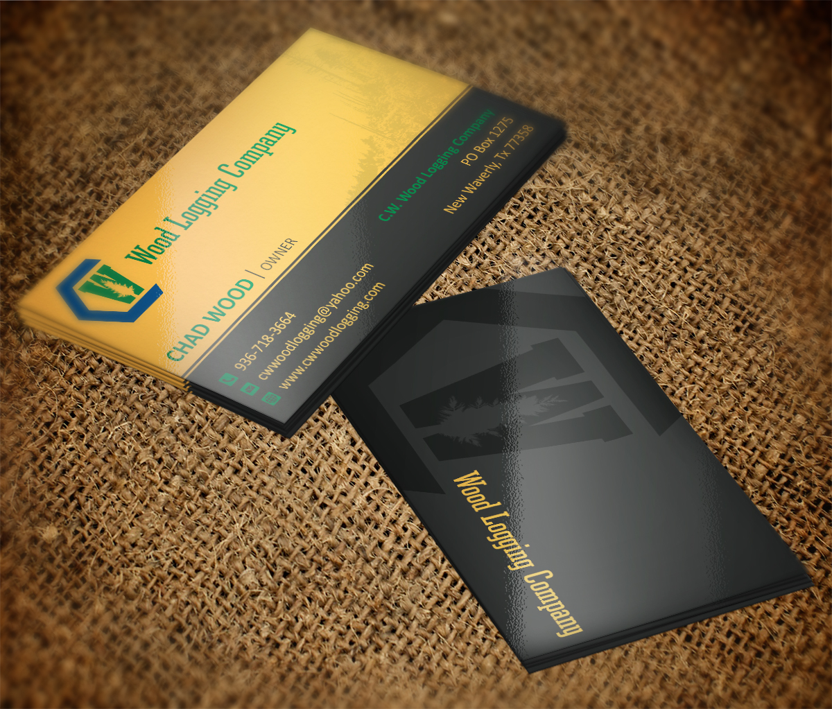 Business Card Design by MT for C.W.Wood Logging Company | Design #4852203