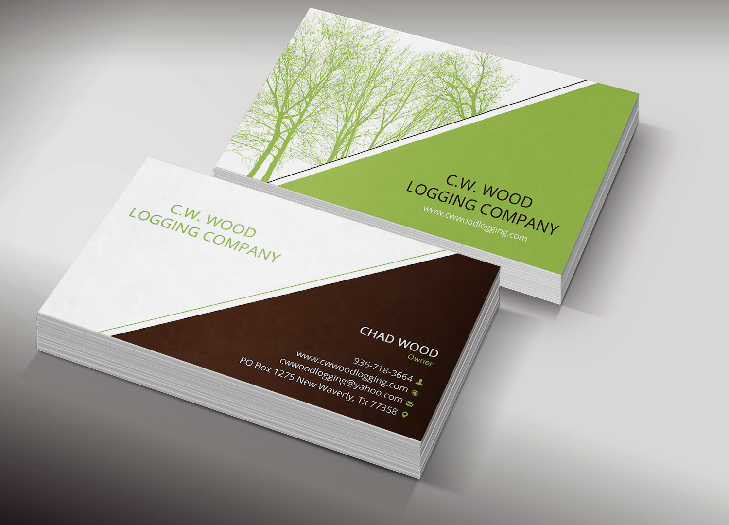 Business Card Design by Lanka Ama for C.W.Wood Logging Company | Design #4835654