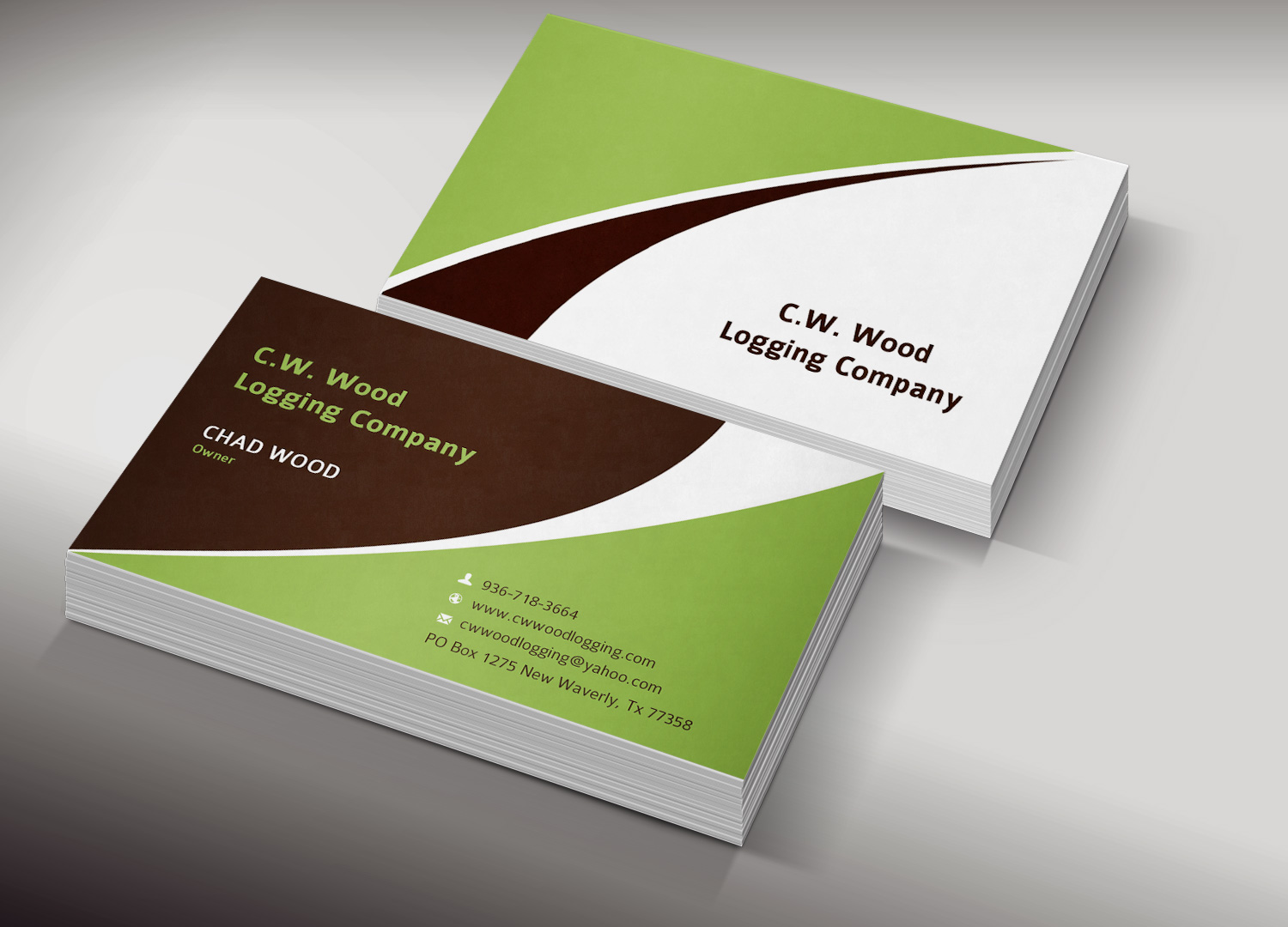 Business Card Design by Lanka Ama for C.W.Wood Logging Company | Design #4835666