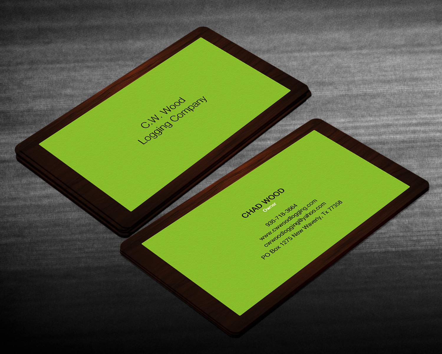 Business Card Design by Lanka Ama for C.W.Wood Logging Company | Design #4835680