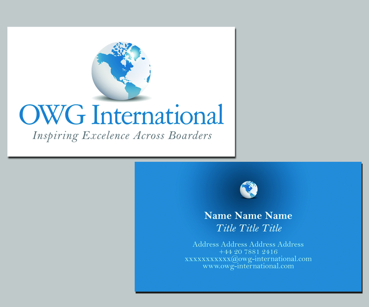Business Card Design by Alison for OWG International | Design #1364328