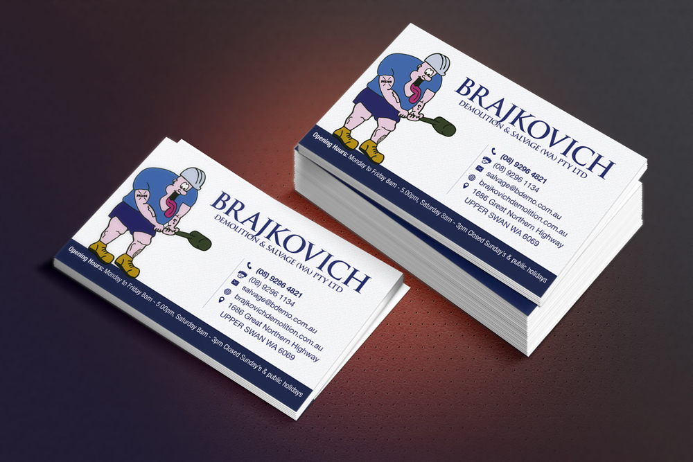 Business Card Design by FLEXIN for Brajkovich Demolition & Salvage (WA) Pty Ltd | Design #4820489