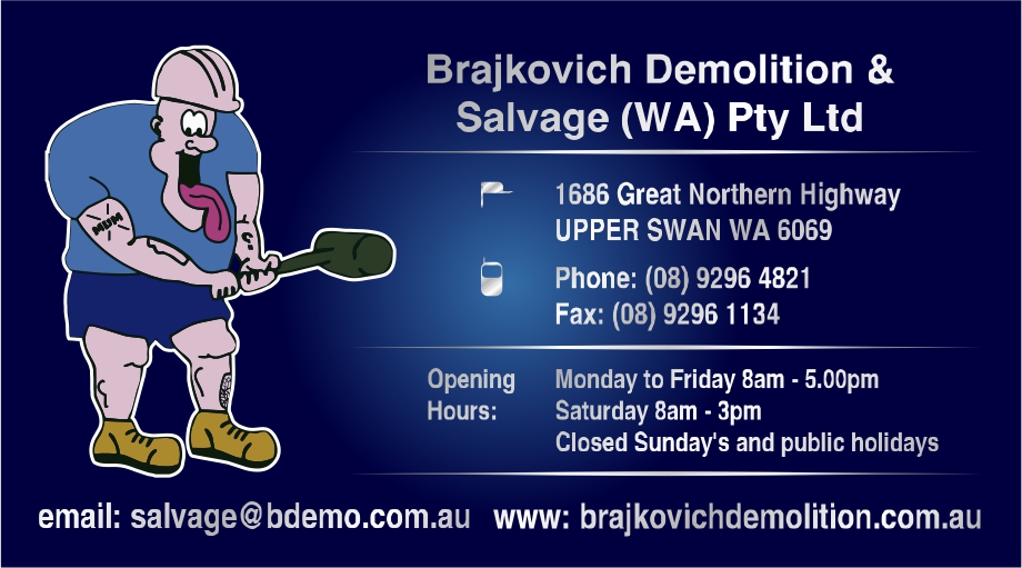 Design de Carte de Visite par Mstudios-Chris pour Brajkovich Demolition & Salvage (WA) Pty Ltd | Design #4818165