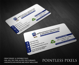 Business Card Design by Pointless Pixels India for Brajkovich Demolition & Salvage (WA) Pty Ltd | Design #4838969
