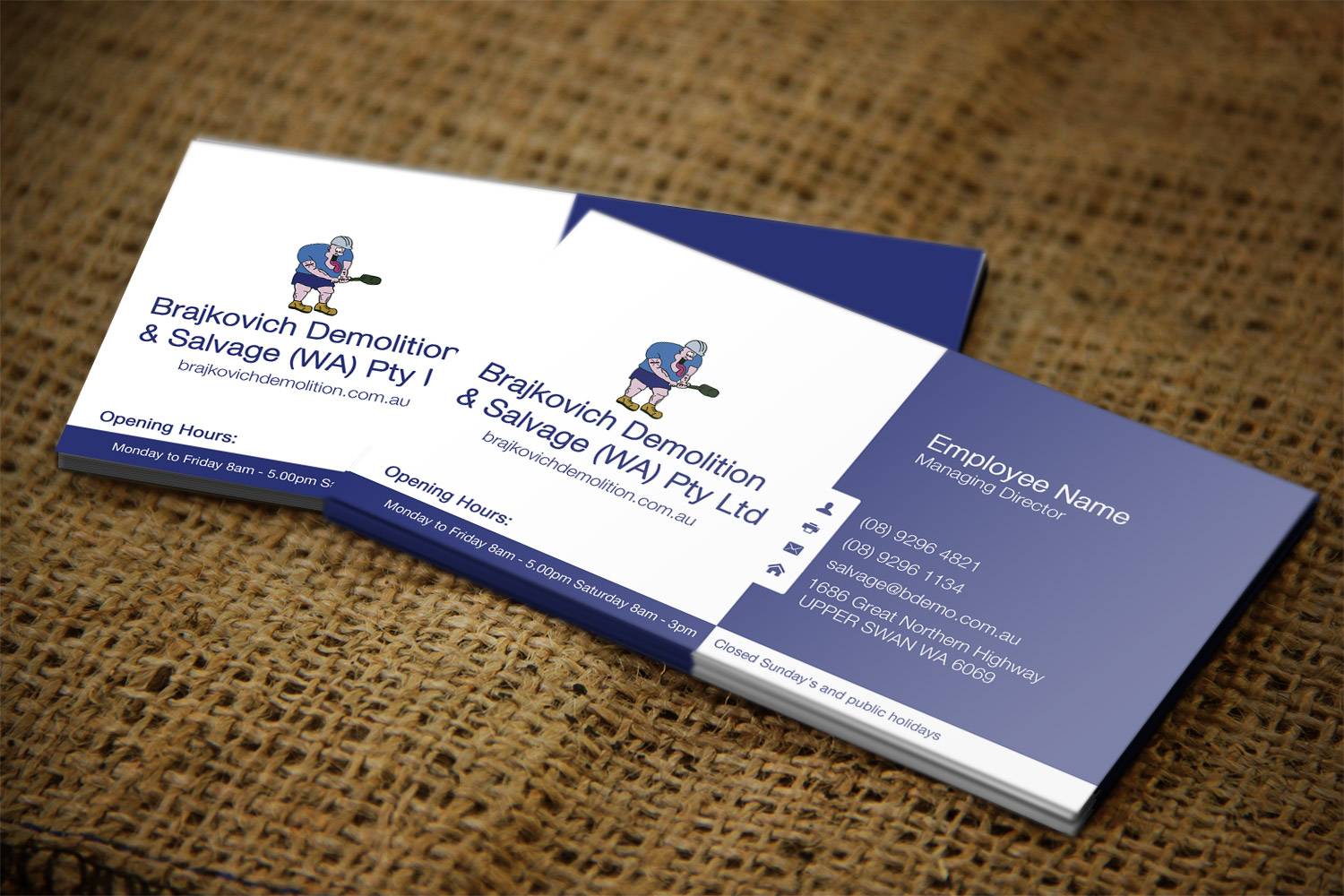 Diseño de Tarjeta de Presentación por Lanka Ama para Brajkovich Demolition & Salvage (WA) Pty Ltd | Diseño #4818177