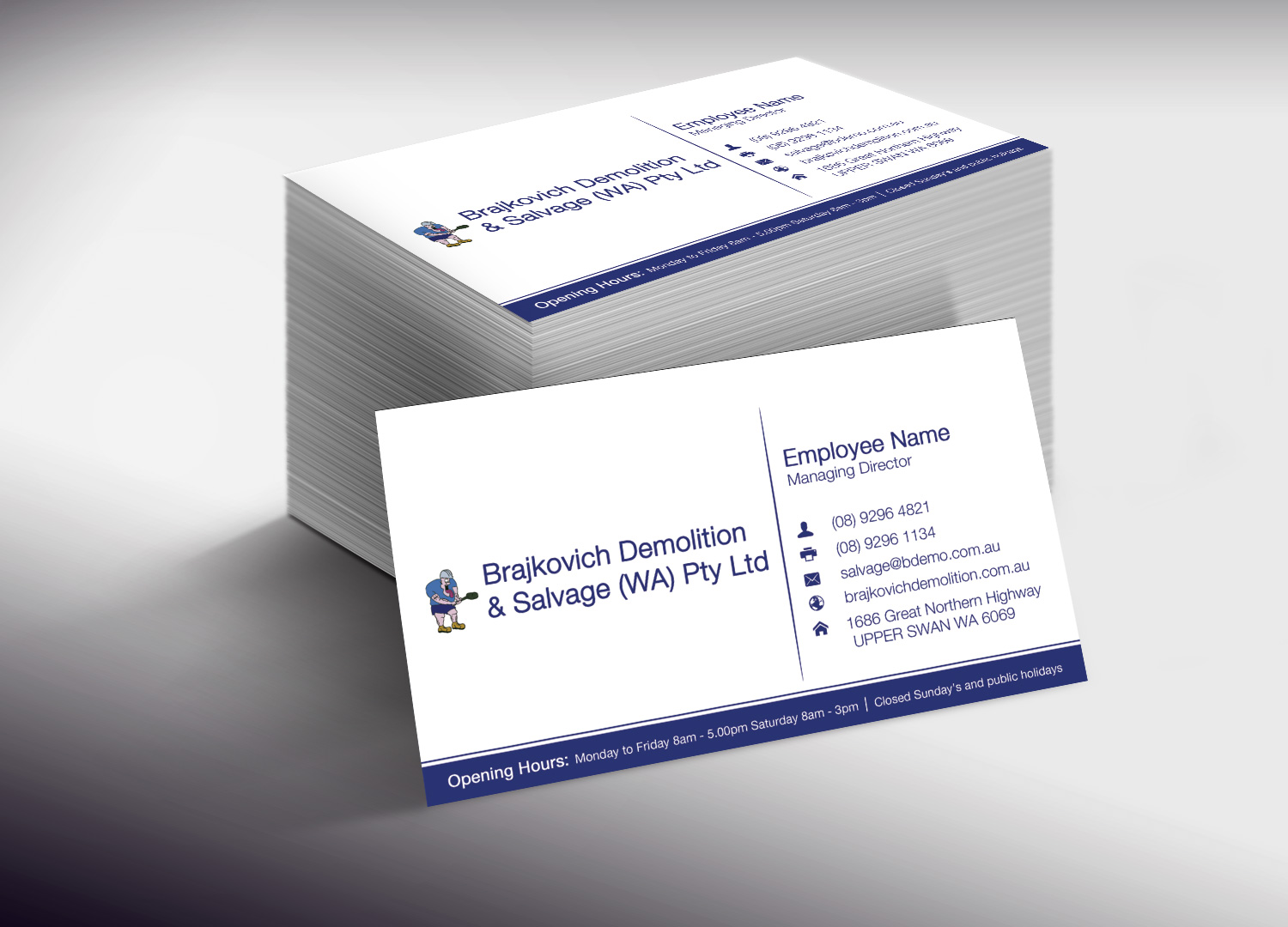 Diseño de Tarjeta de Presentación por Lanka Ama para Brajkovich Demolition & Salvage (WA) Pty Ltd | Diseño #4818193