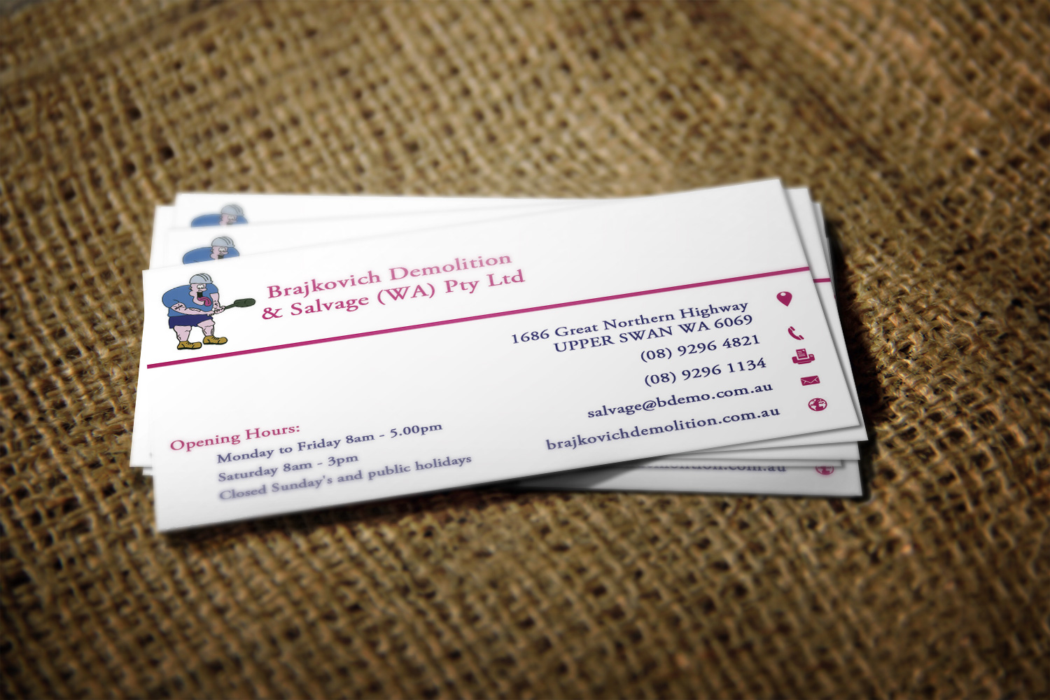 Diseño de Tarjeta de Presentación por Lanka Ama para Brajkovich Demolition & Salvage (WA) Pty Ltd | Diseño #4818234