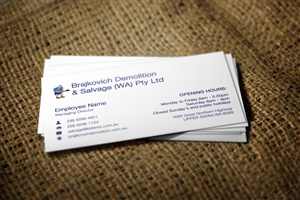 Visitenkarten-Design von Lanka Ama für Brajkovich Demolition & Salvage (WA) Pty Ltd | Design: #4818238